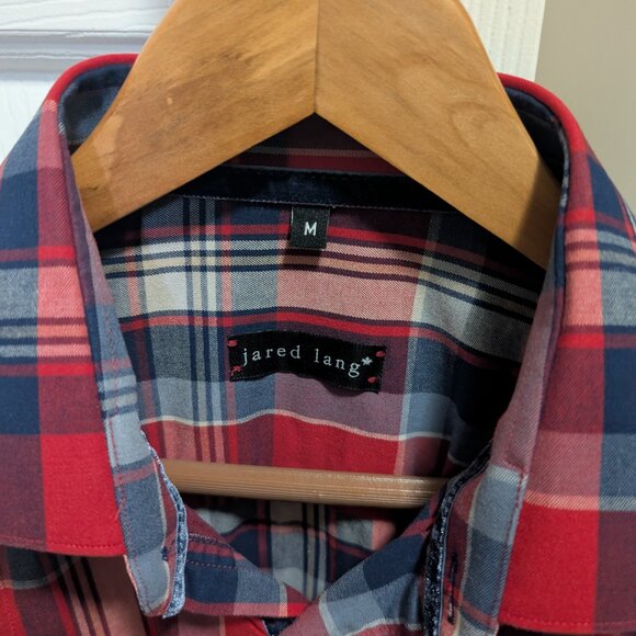 Mens Jared Lang Casual Cotton Plaid Checked Shirt - Picture 2 of 3